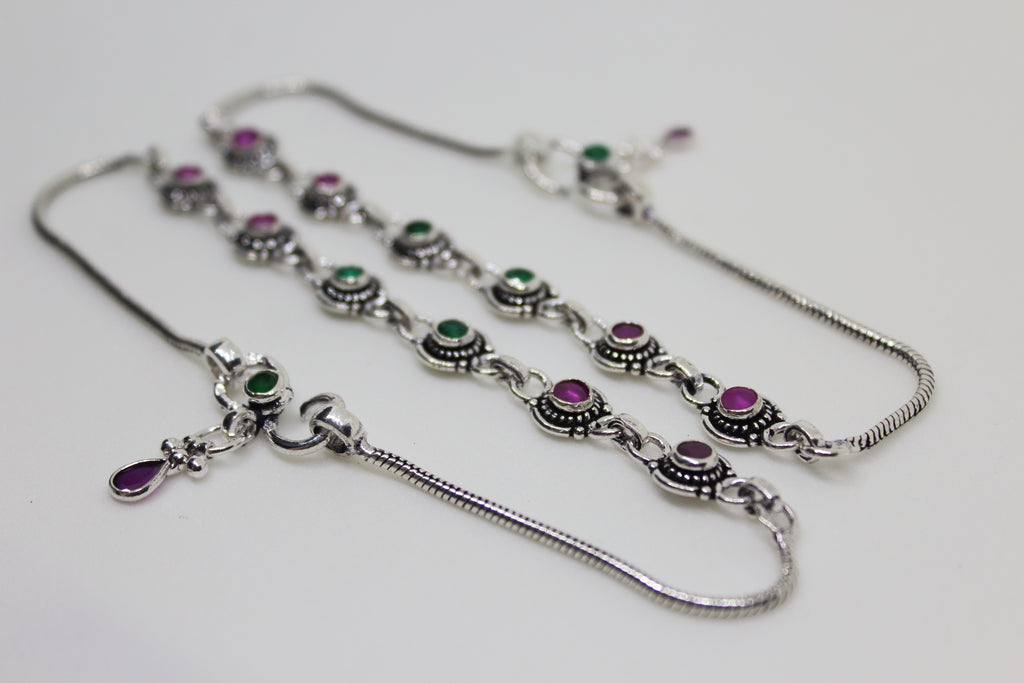 Adakari Stone Sequence Stone Drop Anklet