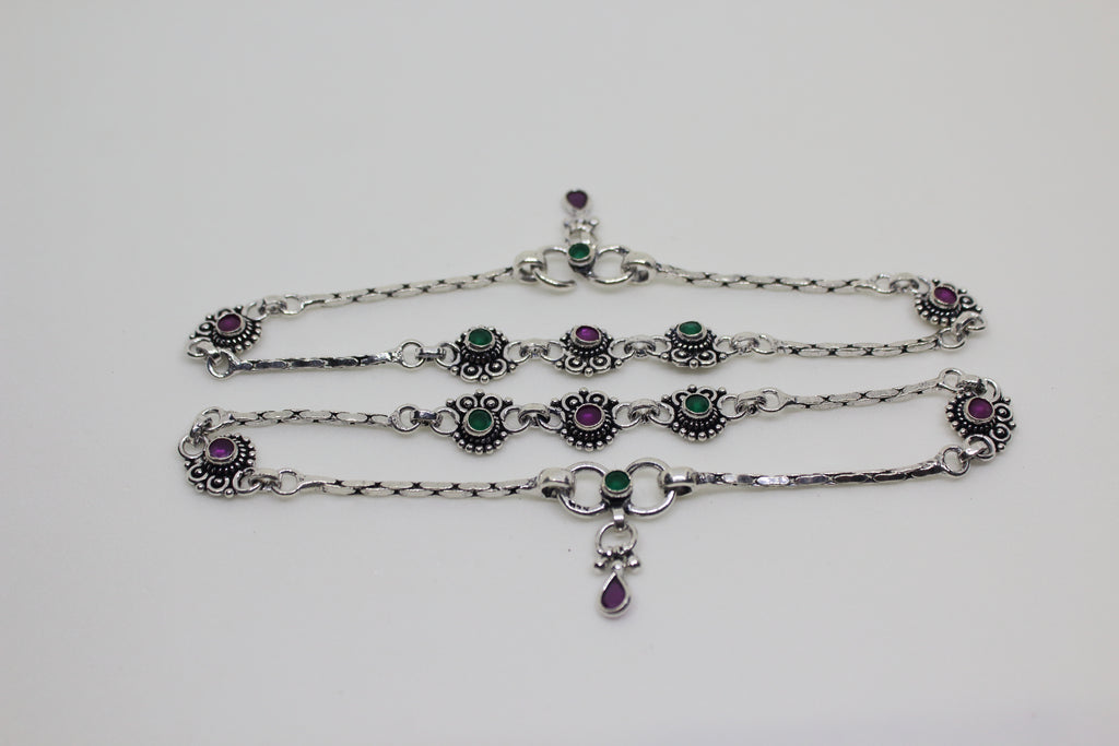 Adakari Stone Sequence stone drop Anklet