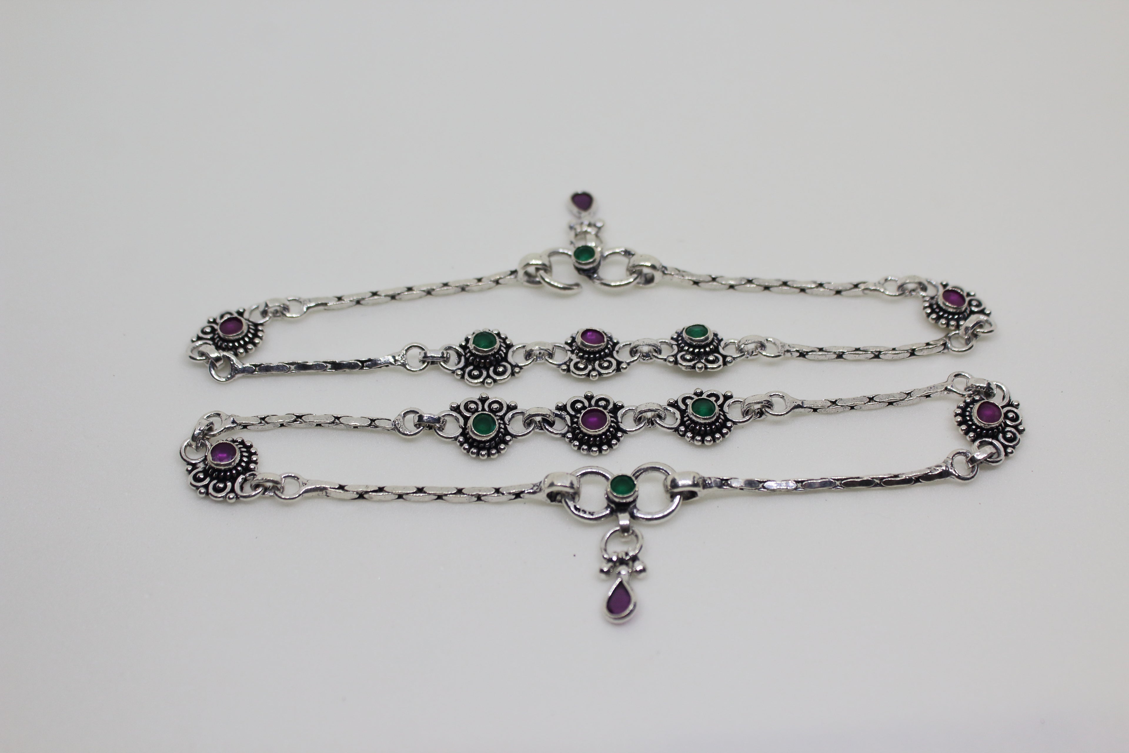Adakari Stone Sequence stone drop Anklet