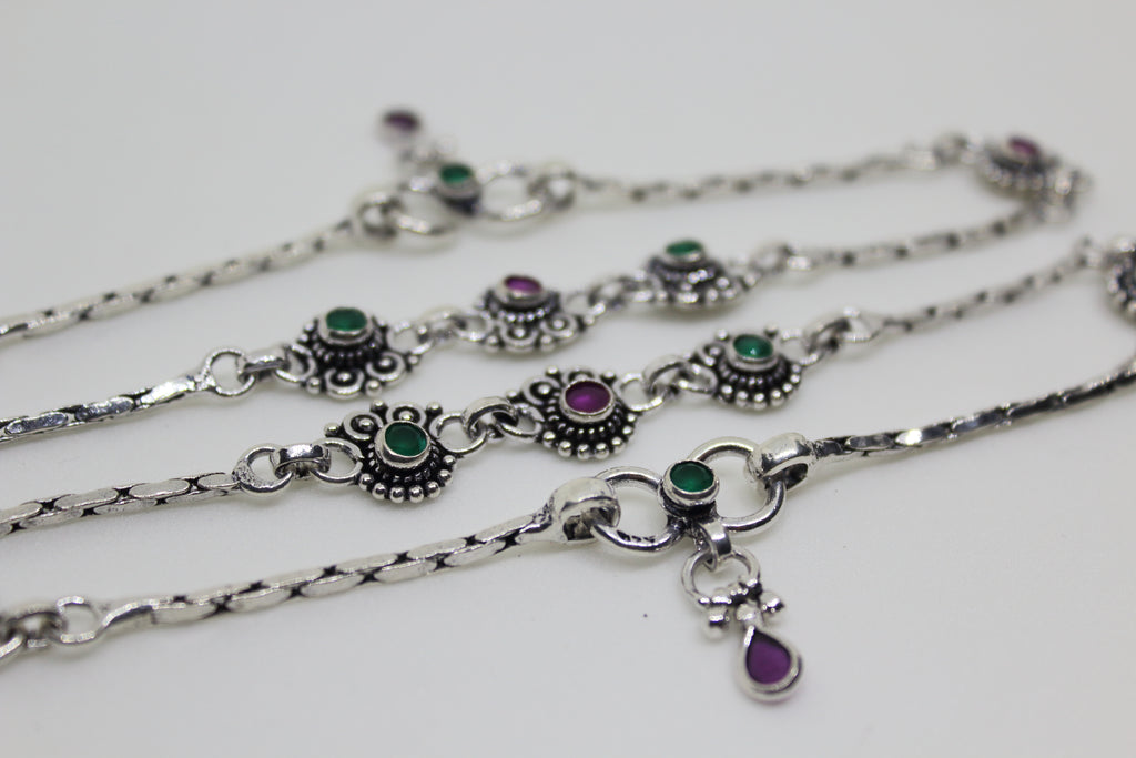 Adakari Stone Sequence stone drop Anklet