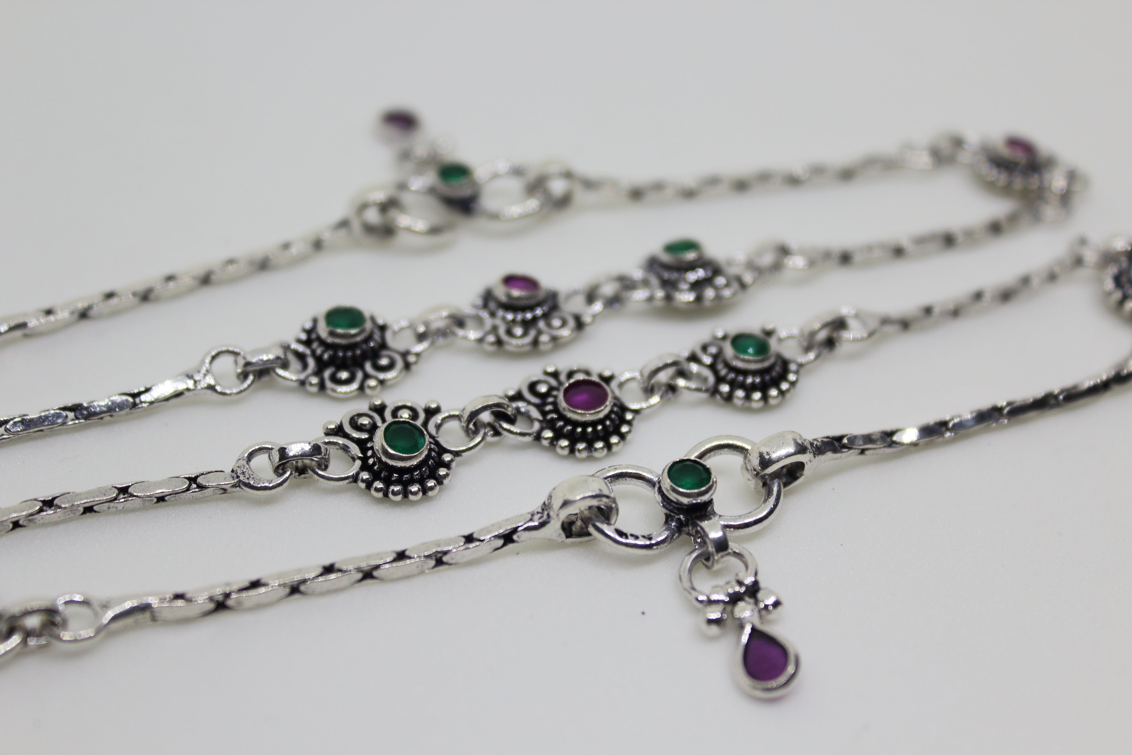 Adakari Stone Sequence stone drop Anklet