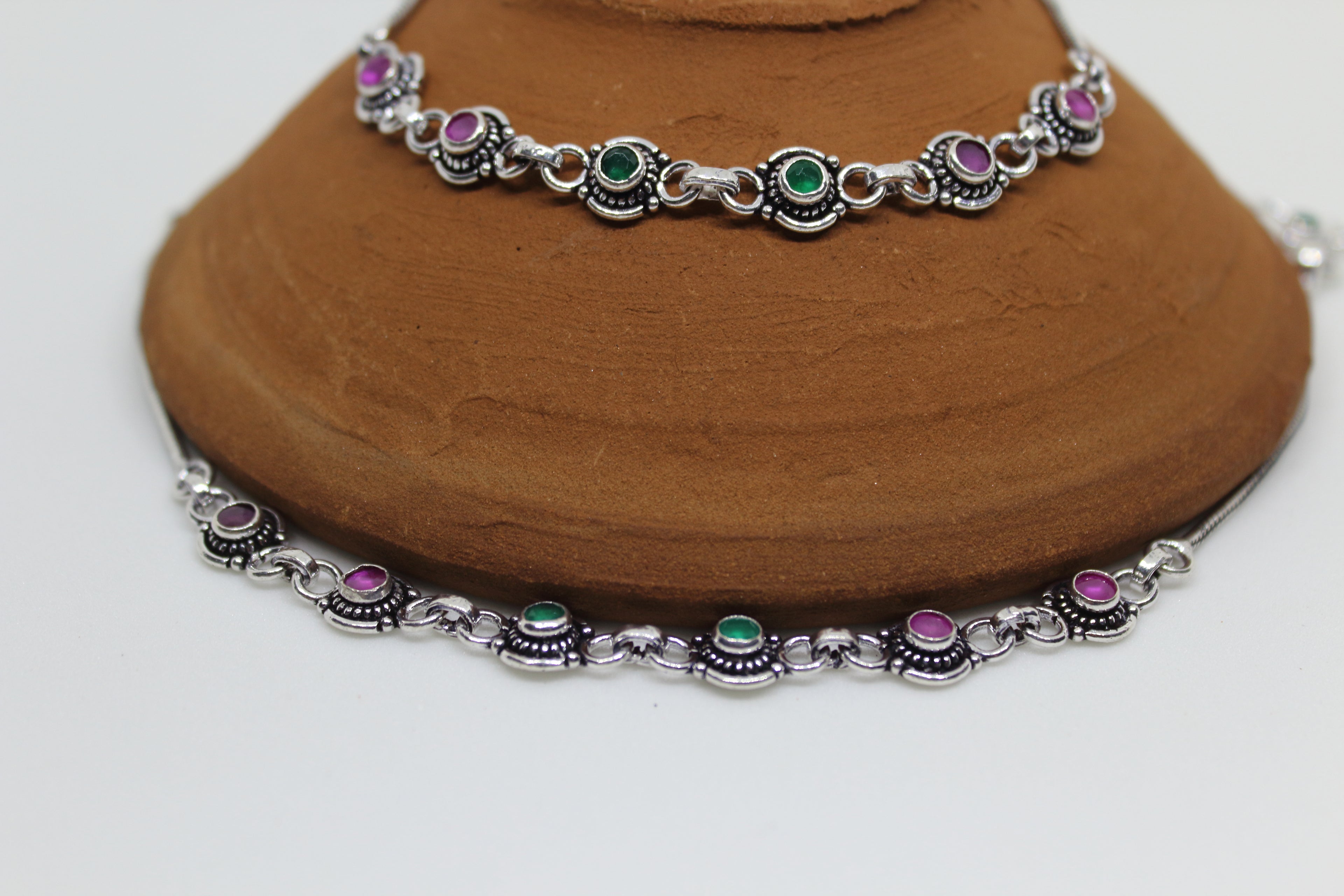Adakari Stone Sequence Stone Drop Anklet