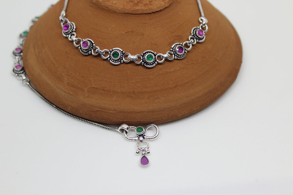 Adakari Stone Sequence Stone Drop Anklet