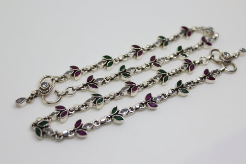 Adakari Petal Sequence Stone Drop Anklet
