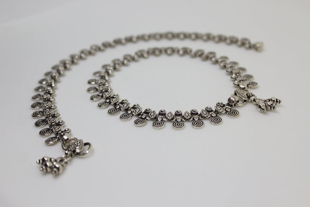 Antique Spiral coin anklet