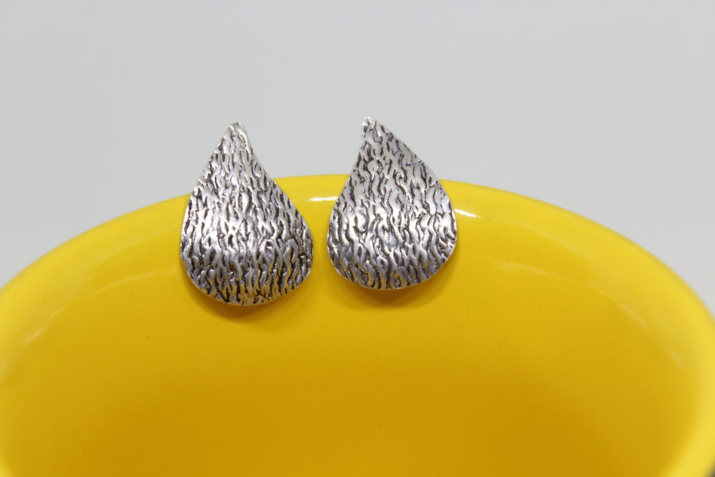 Carved Rain Drop Studs