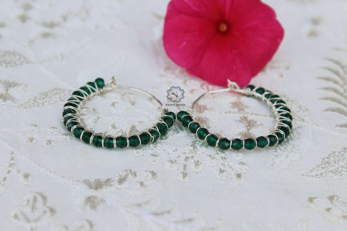 Green Bead Hoop/Bali