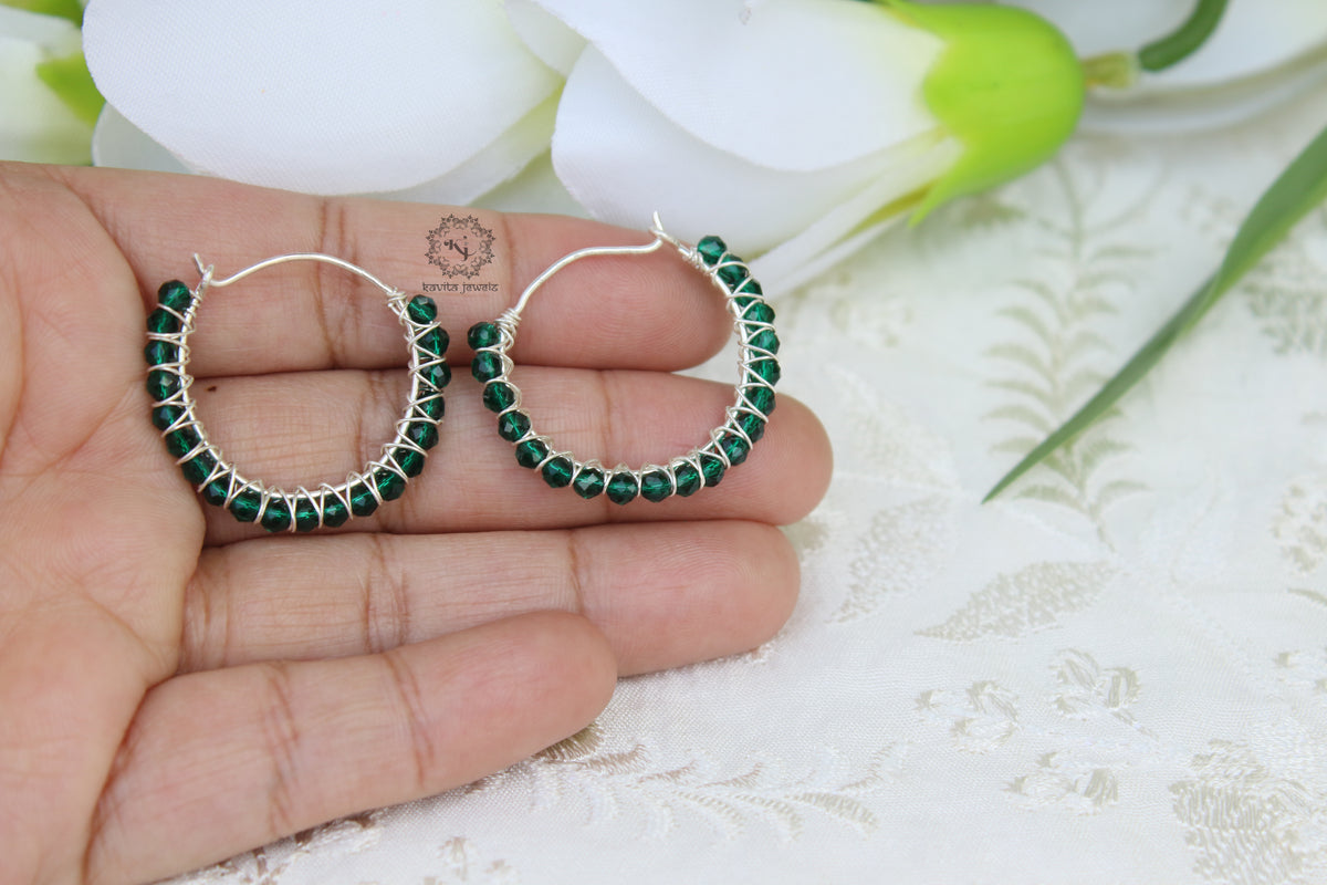 Green Bead Hoop/Bali