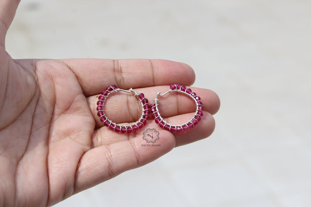 Pink Bead Hoop/Bali