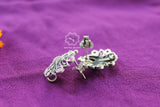 Intricate Jadau Peacock Stud Earrings