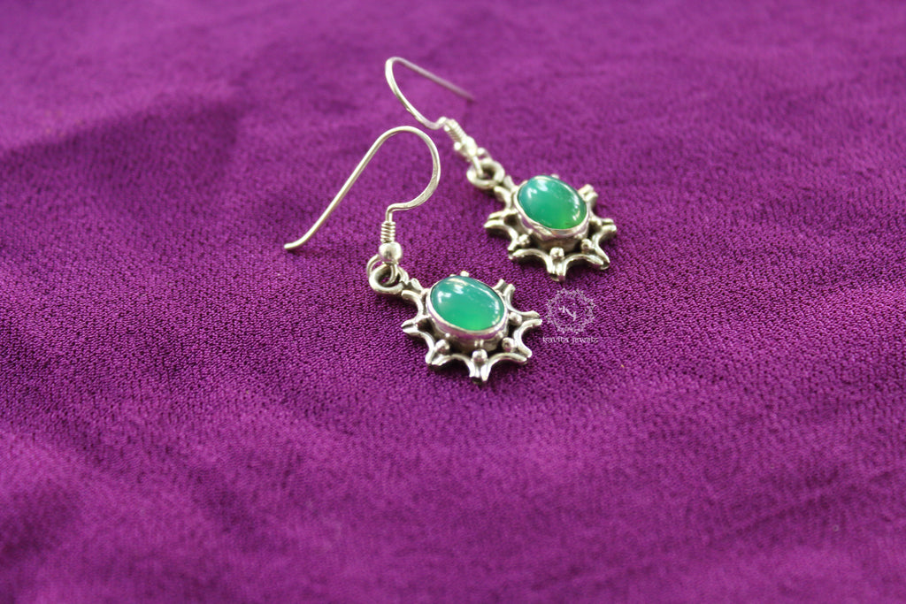 Green Stone Spikes Earring