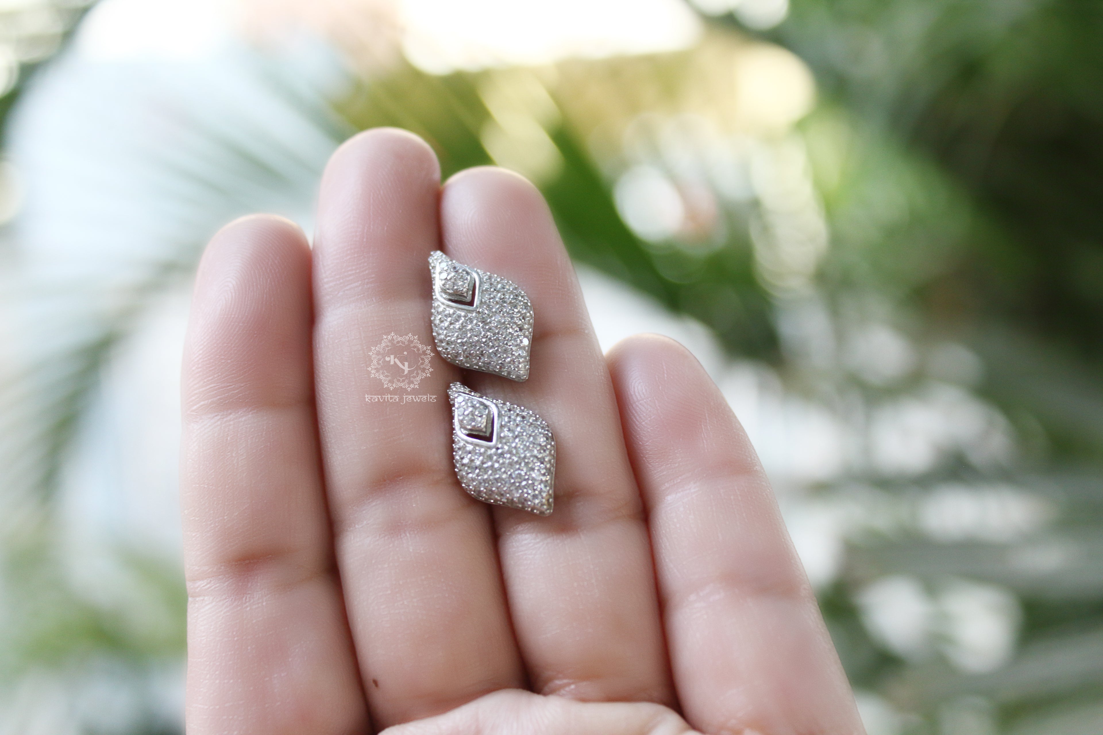 Cubic Zircon Studded Drop Studs