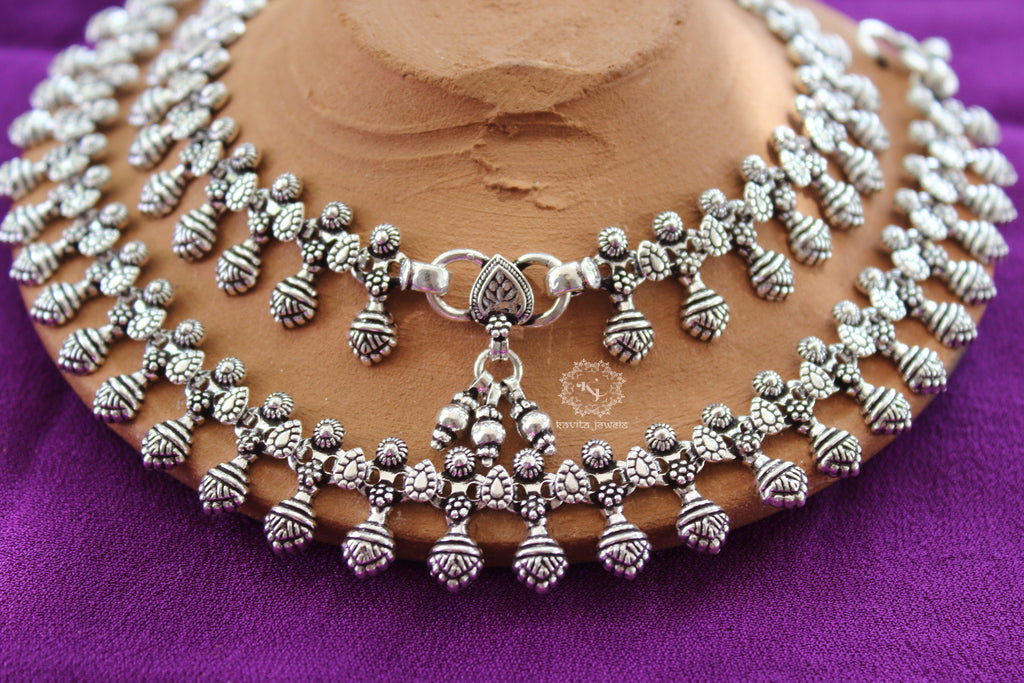 Antique Carved snowdrop Anklet