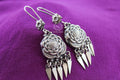 Flower Carved Spikes Hanging Danglers