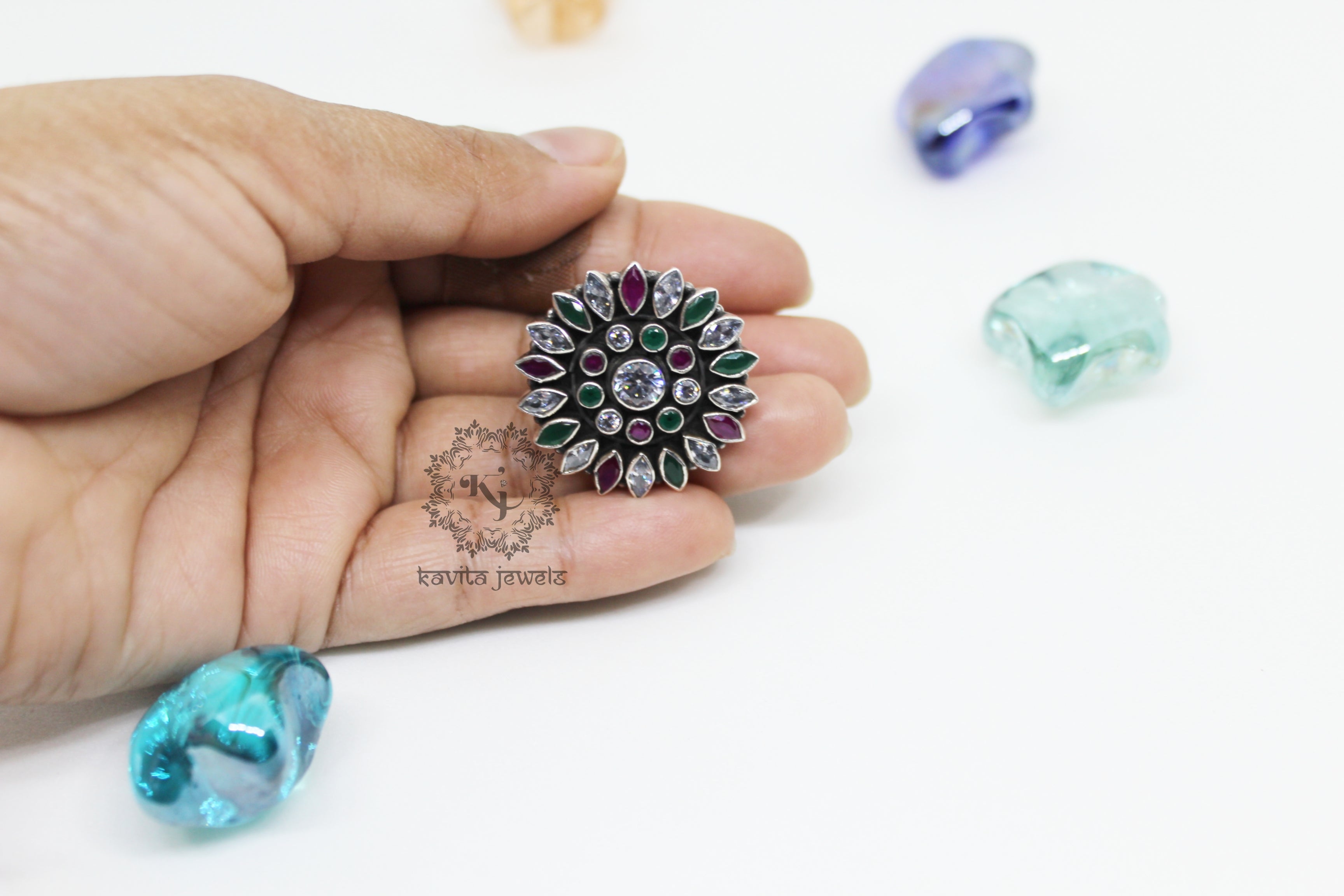 Oxidized cut Stone Multicolor Borla