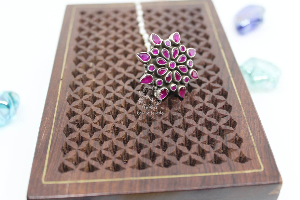 Oxidized cut Stone Magenta color Borla