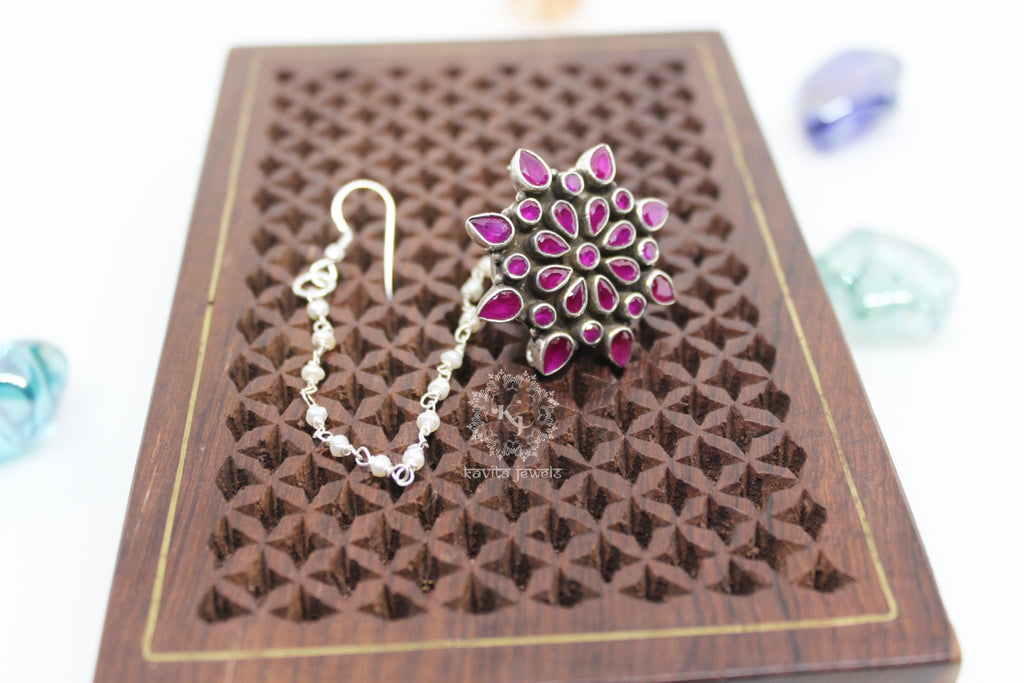 Oxidized cut Stone Magenta color Borla