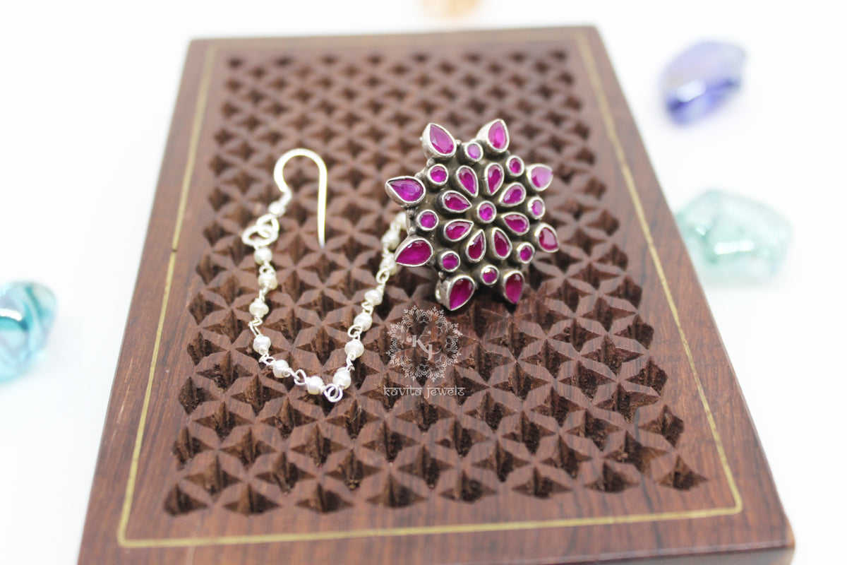 Oxidized cut Stone Magenta color Borla
