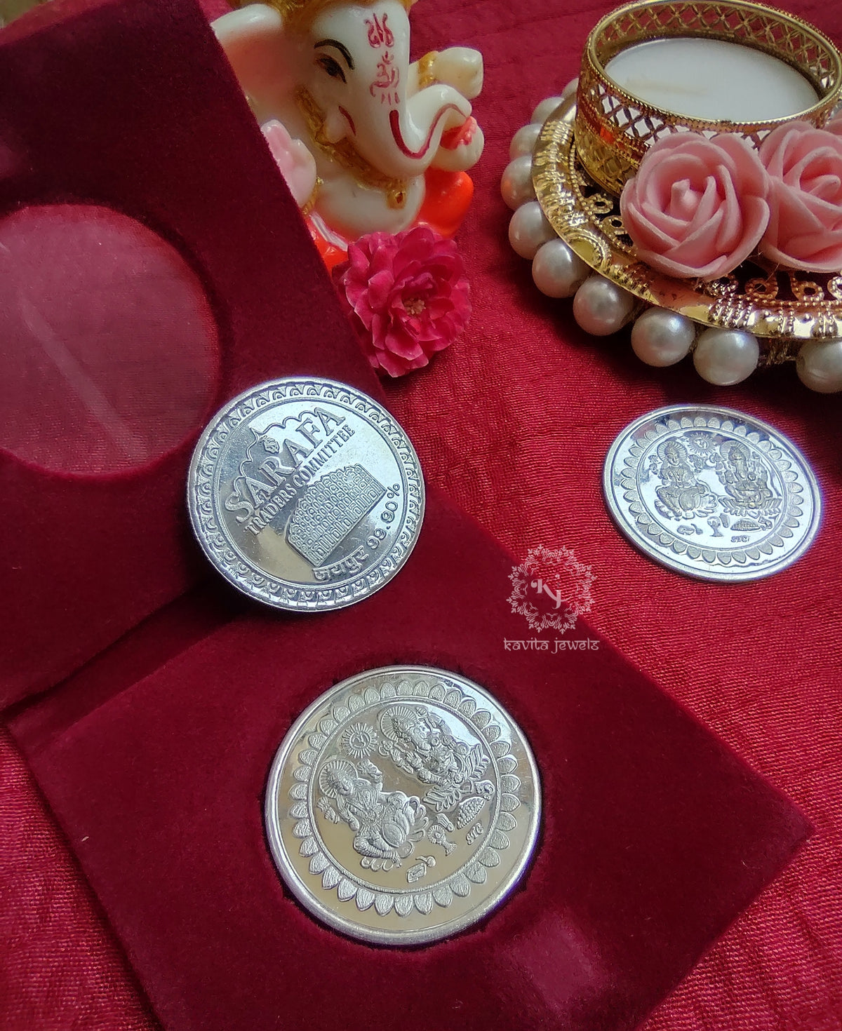 Laxmi Ganesh Silver Coin 10 Gm