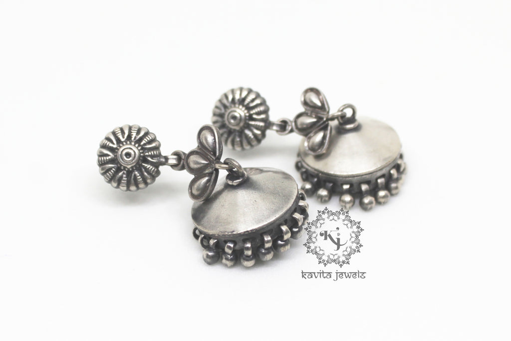 Vintage Style Flat Jhumka With small Ghungroo Hanging