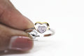Two tone CZ Heart in Heart Ring