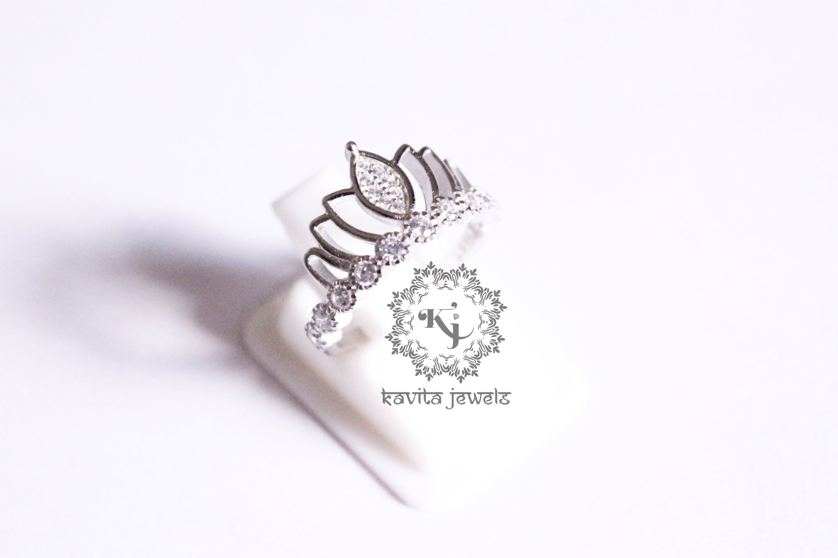 Stone studded Crown Ring