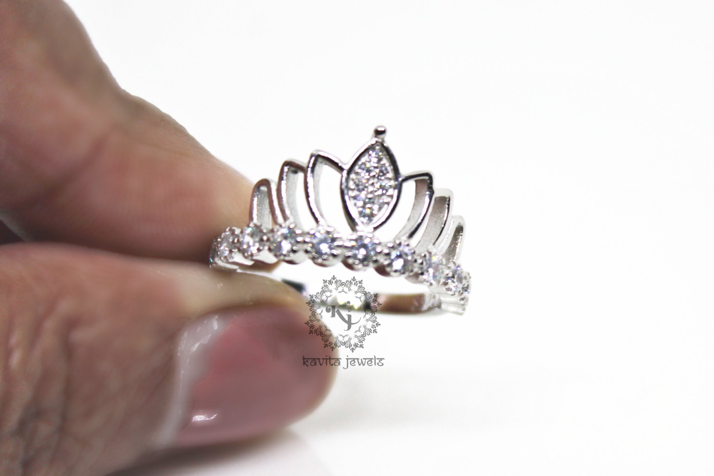Stone studded Crown Ring