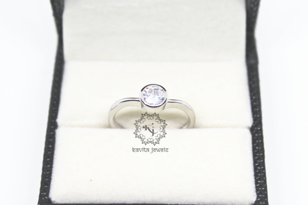Sterling Silver Single Stone Ring