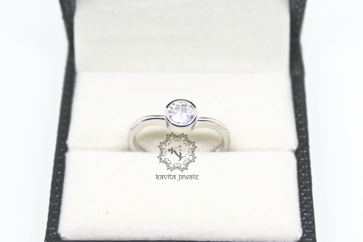 Sterling Silver Single Stone Ring