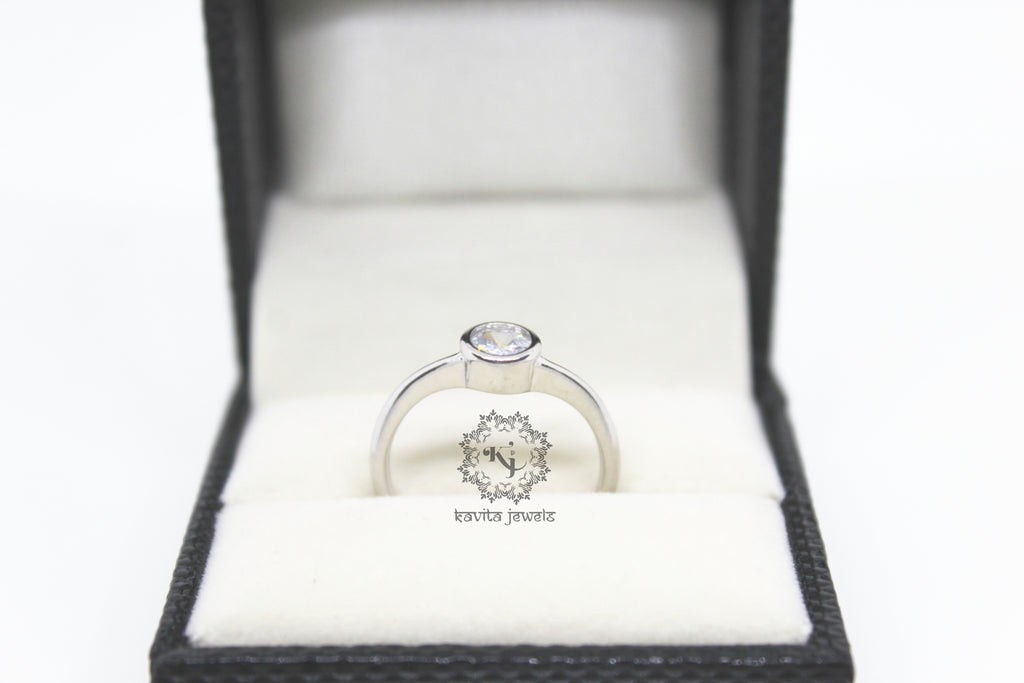 Sterling Silver Single Stone Ring