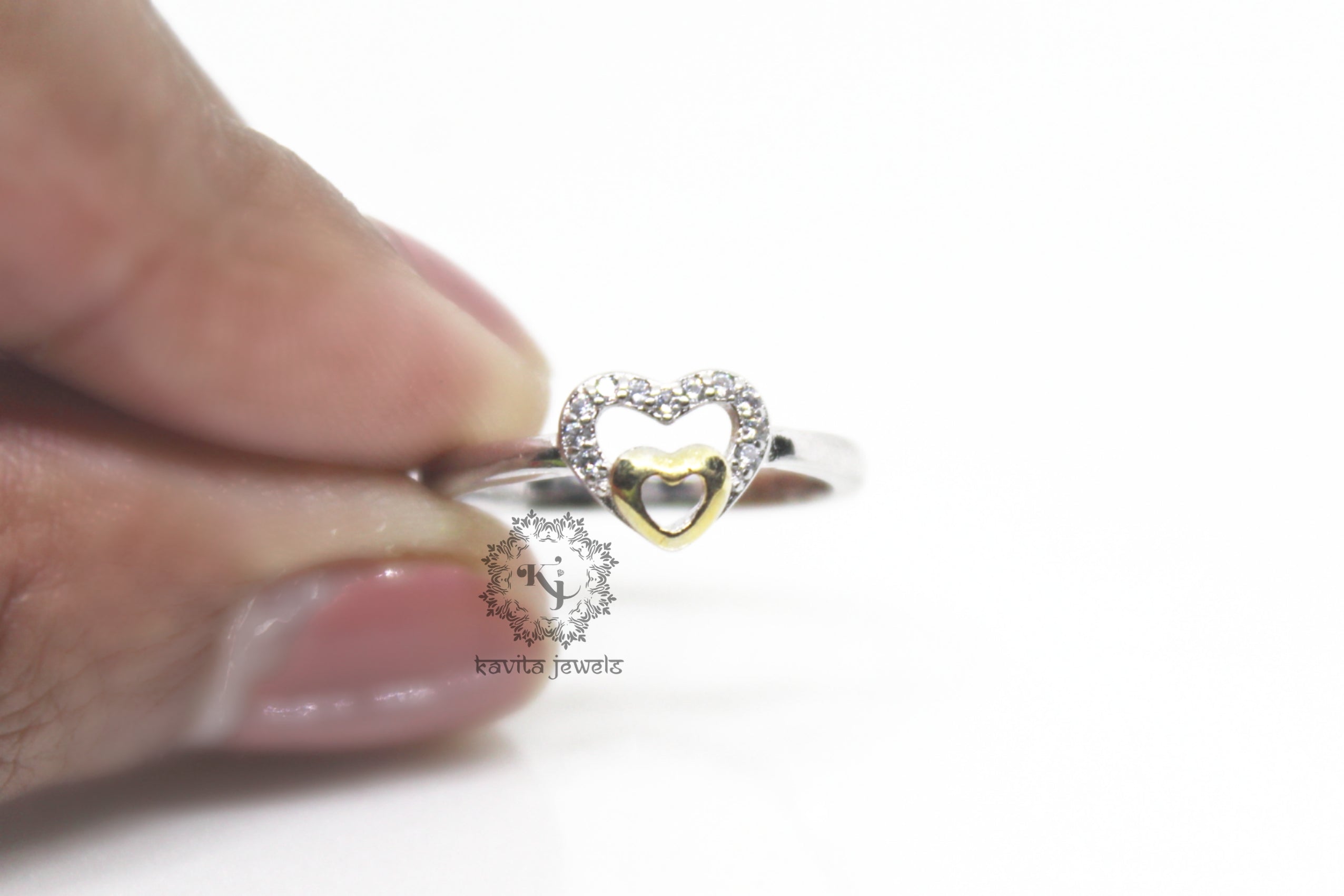 Golden Heart in CZ Heart