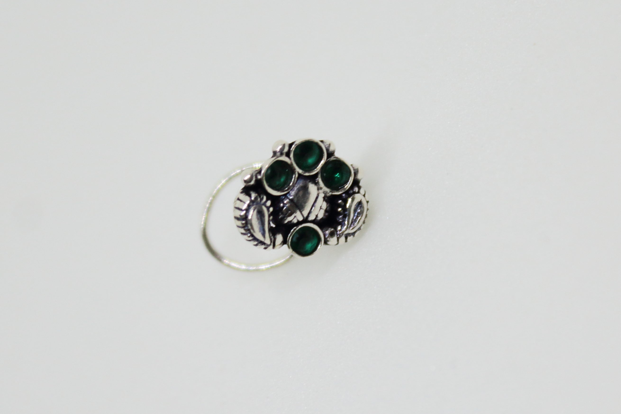 Amrapali Nose Pin Green Stone