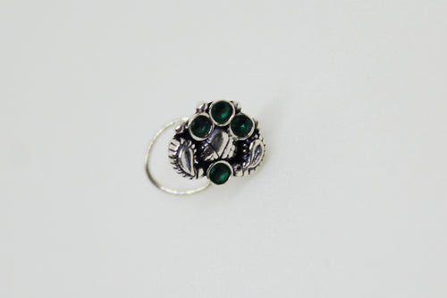 Amrapali Nose Pin Green Stone