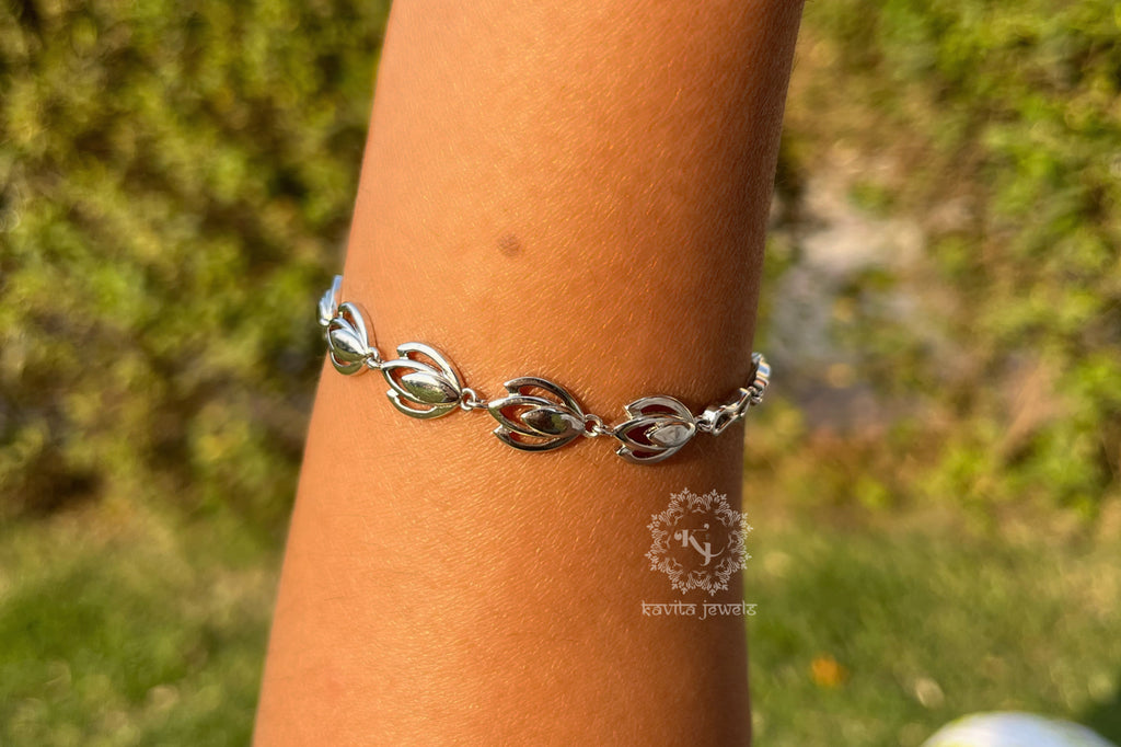 Lotus Array Rhodium Bracelet