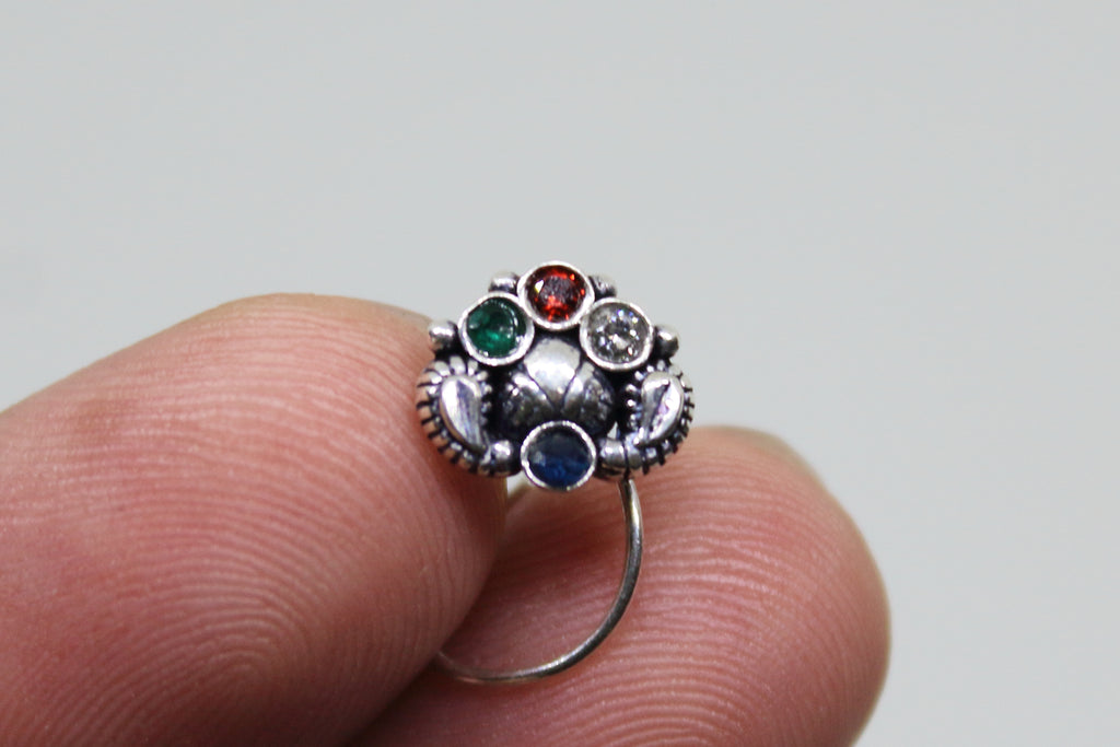 Amrapali Nose Pin Multicolor Stone