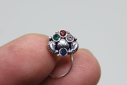 Amrapali Nose Pin Multicolor Stone